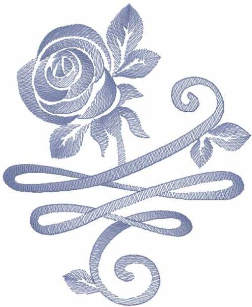 steel rose free embroidery design