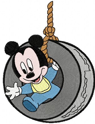 Mickey Mouse play machine embroidery design