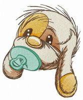 Adorable puppy with dummy embroidery design