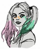 Harley Quinn embroidery design