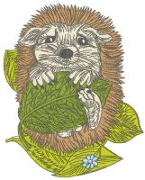 Hedgehog resting 2 embroidery design