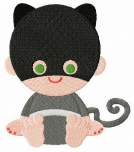 Toddler Catwoman embroidery design