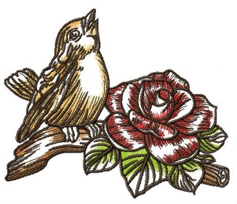 Singing sparrow machine embroidery design