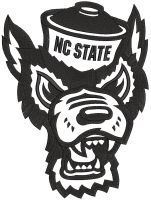 NC State Wolfpack mascot logo embroidery design