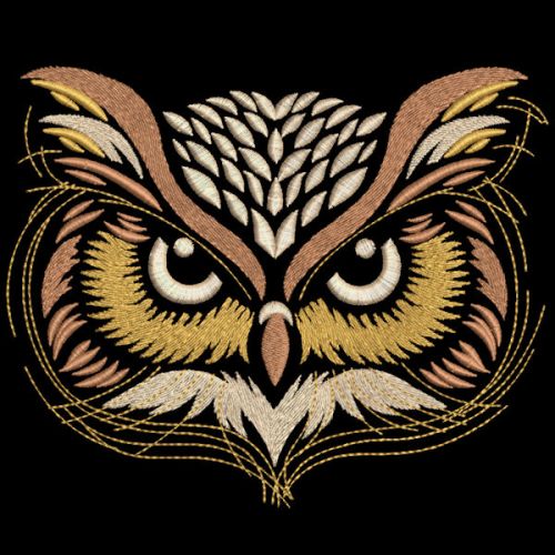 Woodland bird owl embroidery design