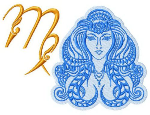Zodiac sign Virgo 4 machine embroidery design