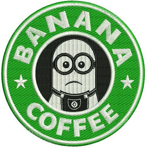 Banana coffee machine embroidery design
