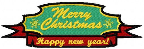 Merry Christmas label machine embroidery design