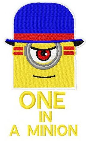 One is a minion machine embroidery design