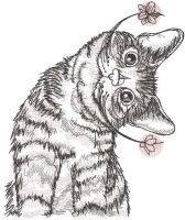 Dali cat embroidery design