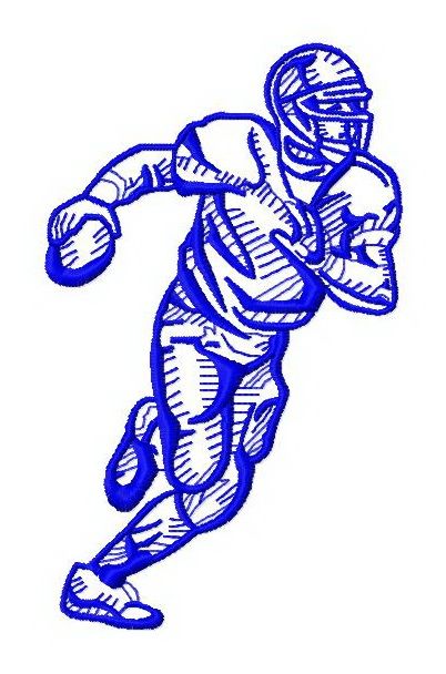 American football player 10 machine embroidery design
