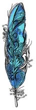 Amazing blue feather embroidery design