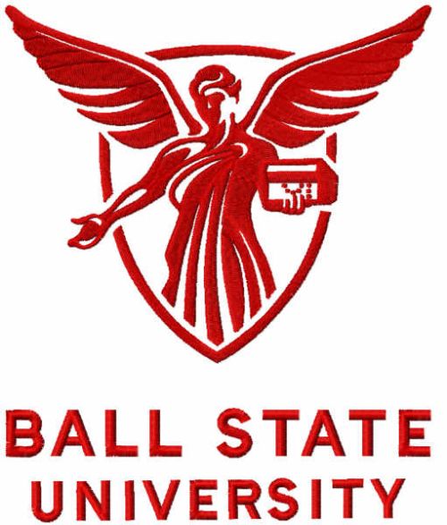Ball state university logo embroidery design
