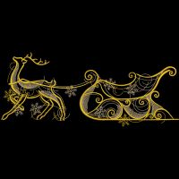 Christmas sleigh with reindeer free embroidery design
