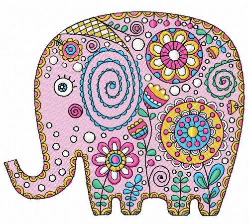 Elephant 3 machine embroidery design
