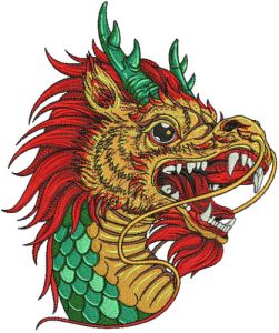 Chinese dragon embroidery design