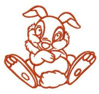 Shy bunny Thumper embroidery design