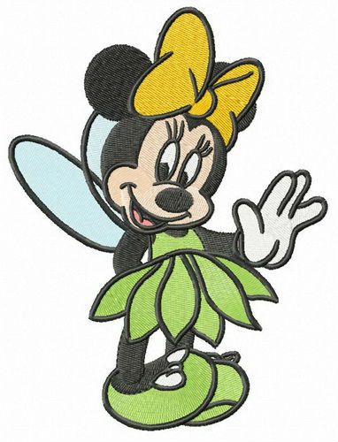 Minnie in Tinker Bell costume machine embroidery design 