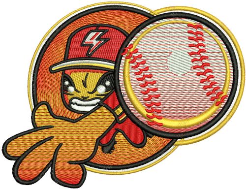 Pitcher badge embroidery design