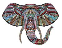 Mosaic elephant embroidery design