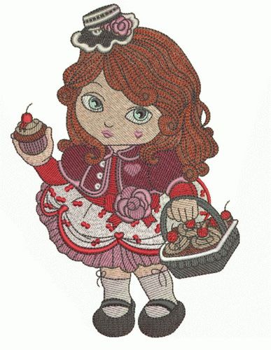 Modern Little Red Riding Hood 2 machine embroidery design