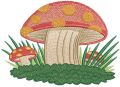 Three toadstool embroidery design