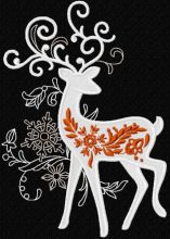 Christmas reindeer embroidery design