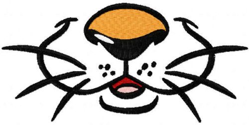 Tiger face mask embroidery design