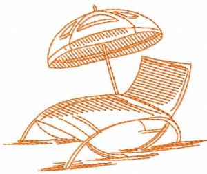 Summer beach deck chair embroidery design