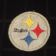 Embroidered Pittsburgh Steelers logo on towel