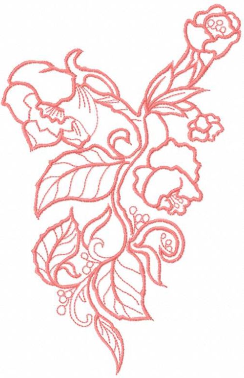 Pink flower free embroidery design 36