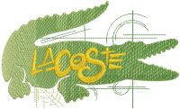 Lacoste modern art logo embroidery design