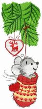 Christmas mouse embroidery design