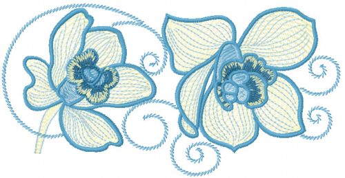 Orchids for towel free embroidery design