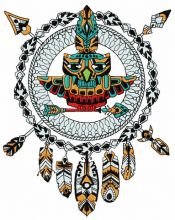 Owl totem embroidery design