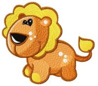 Tiny lion embroidery design