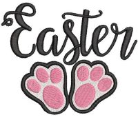Easter bunny paws free embroidery design