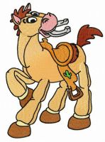 Bullseye with lucky horseshoe embroidery design