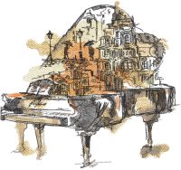 Urban romance embroidery design