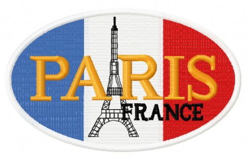 Paris France machine embroidery design