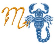 Zodiac sign Scorpio 4 embroidery design
