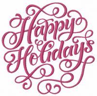 Happy holidays embroidery design