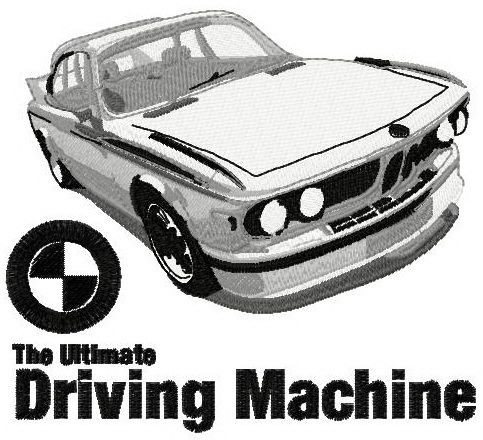 BMW the ultimate driving machine machine embroidery design