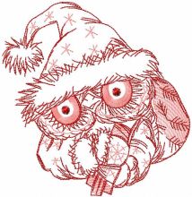 Christmas Santa owl  embroidery design