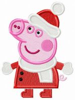 Pig Santa embroidery design