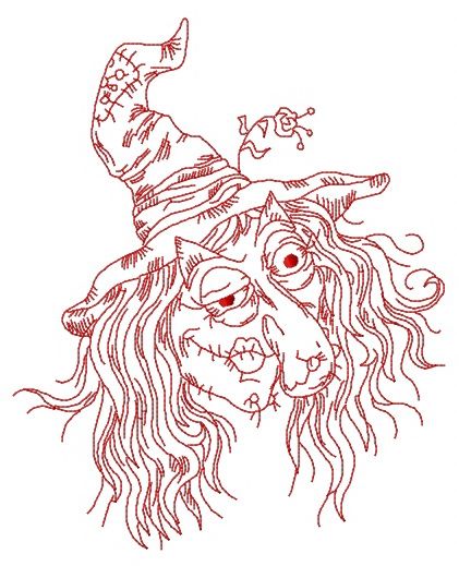 Ugly witch 2 machine embroidery design