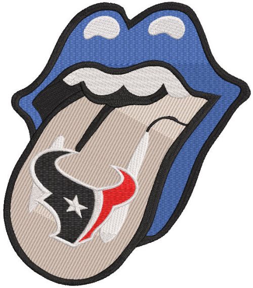 Houston Texans lip embroidery design