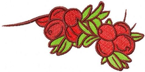 Red berries free machine embroidery design 2