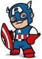 Chibi Captain America embroidery design