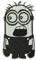 Black and white Minion embroidery design